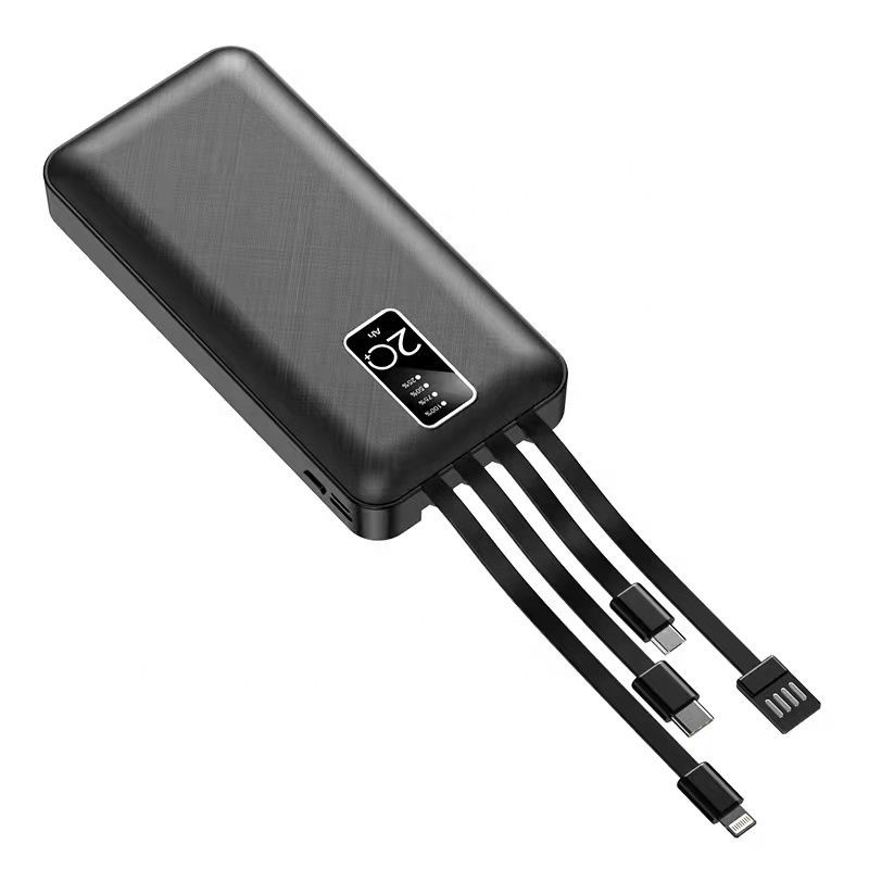 Fast Charging Power Bank 20000Mah | Buit-in Cables for iPhone, Smartphones & Other Devices